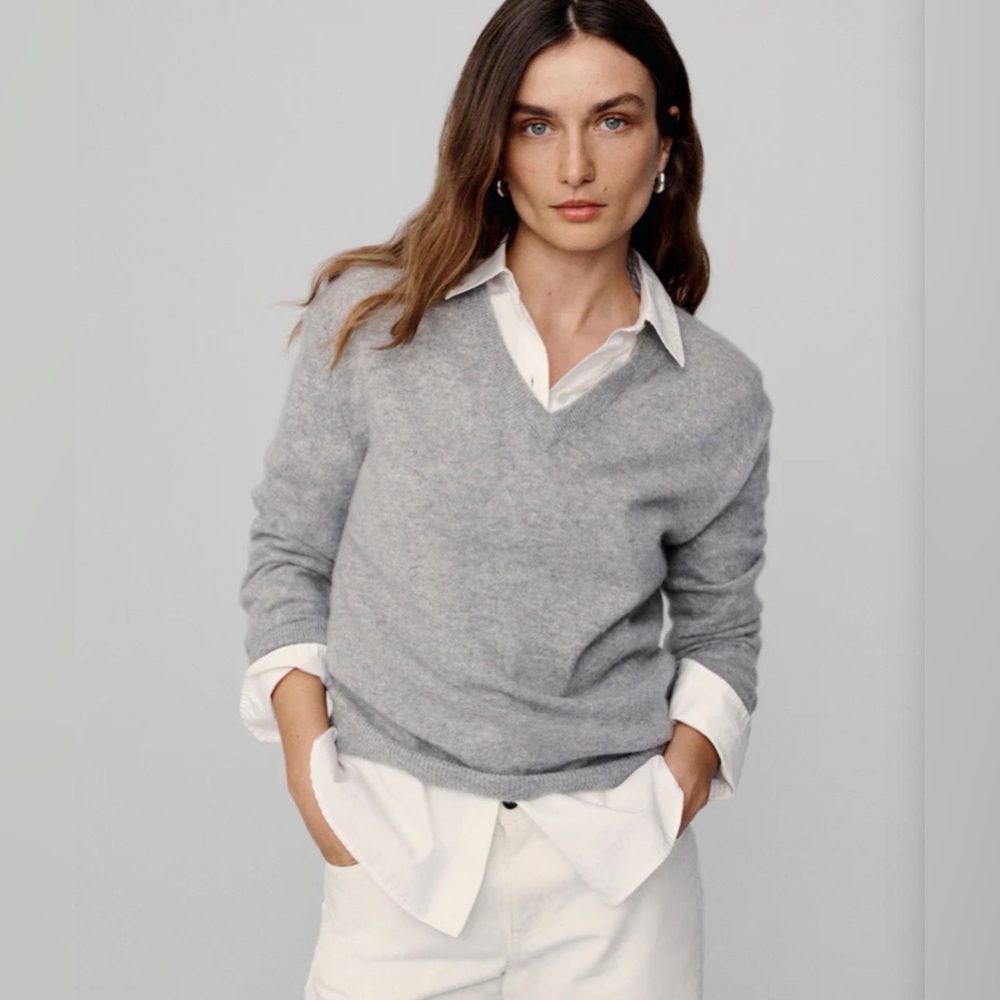 Jenni Kayne Flynn Cashmere Sweater in Grey Size L